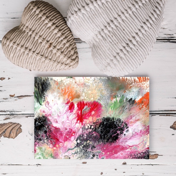 Original ACEO - Miniature Abstract Painting - Organic Abstract 1 - Picture 3 of 5